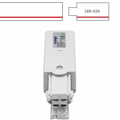 Aansluitadapter voor een spanningsrail rechts wit 169-026