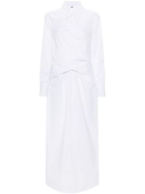 Fabiana Filippi robe-chemise en popeline à détail de nœud - Blanc