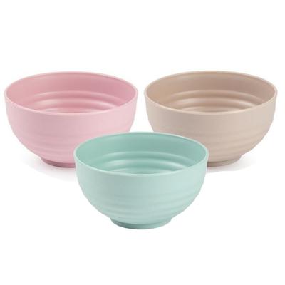 Plasticforte onbreekbaar servies kommetjes - 12x stuks - roze/beige/groen - kunststof - 13 x 7 cm