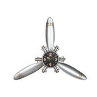 Muurklok Home ESPRIT Gouden Zilverkleurig Metaal Propellers Vintage 121 x 7 x 106 cm