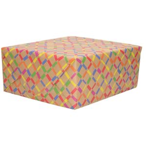 kadopapier ruiten gekleurd urban natuur 200x70cm