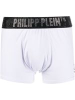 Philipp Plein boxer Stones à logo strassé - Blanc