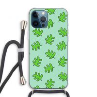 Groene blaadjes: iPhone 12 Pro Transparant Hoesje met koord