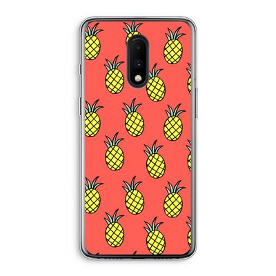 Ananas: OnePlus 7 Transparant Hoesje