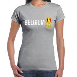 Bellatio Decorations Verkleed shirt dames - Belgium - grijs - supporter - themafeest - Belgie 2XL  -