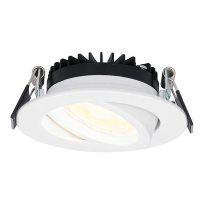 Rome LED inbouwspot - Kantelbaar - IP44 waterdicht - 6 Watt 500 lumen - 2700K warm wit - Lage inbouwdiepte 27mm - Dimbaar - Rond - Wit - Voor binnen en buiten