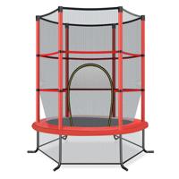 Trampoline voor Kinderen Kleuter Trampoline met Veilige Bescherming Net en Spring Pad Binnen en Buiten Recreatieve Trampoline-Rood
