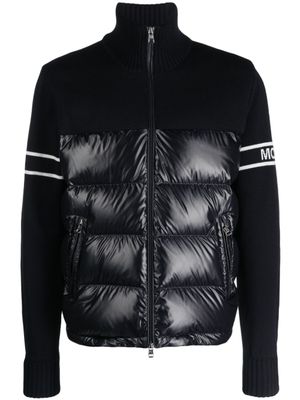 Moncler cardigan matelassé à fermeture zippée - Bleu