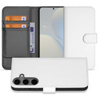 Book Case Telefoonhoesje Samsung Galaxy S25 Wit met Pasjeshouder