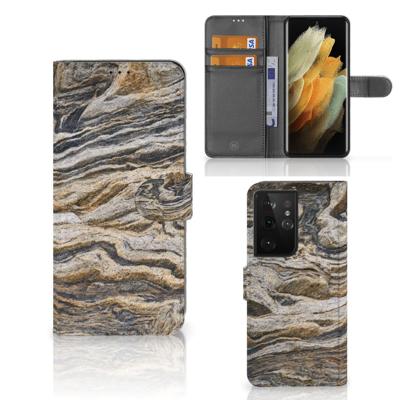Samsung Galaxy S21 Ultra | Bookcase | Steen | Portemonnee hoesje