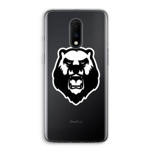 Angry Bear (white): OnePlus 7 Transparant Hoesje