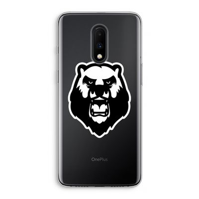 Angry Bear (white): OnePlus 7 Transparant Hoesje