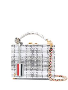 Thom Browne mini sac à bandoulière à motif tartan - Gris