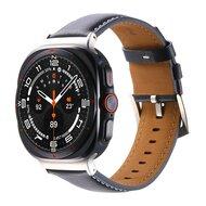 Premium leren bandje - Donkerblauw - Samsung Galaxy Watch Ultra bandjes - 47mm Premium leren bandje - Donkerblauw - Samsung Galaxy Watch Ultra bandjes - 47mm