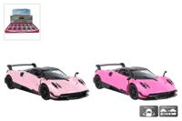 Kinsmart 2016 Pagani Huayra BC die cast pull back roze 2ass