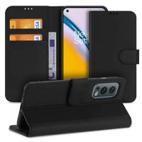 Book Case OnePlus Nord 2 5G Hoesje Zwart met Pasjeshouder - thumbnail