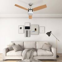 VidaXL Plafondventilator met lamp afstandsbediening 108 cm lichtbruin