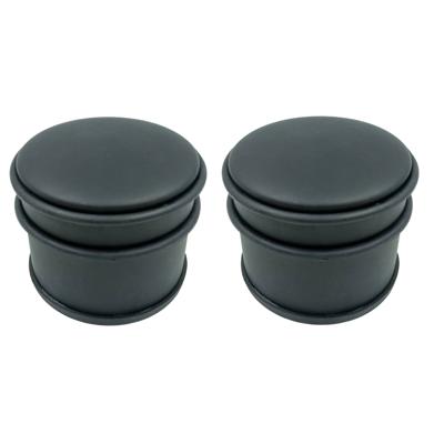 Svenska Living Deurstopper - 2x - rond - mat zwart - 10 x 8 cm - 1 kg