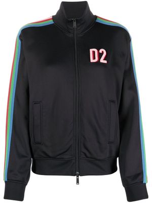 DSQUARED2 sweat zippé à rayures latérales - Noir