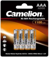 Camelion Rechargeable Batteries AAA Micro HR3 1100mAh (4 Pieces)