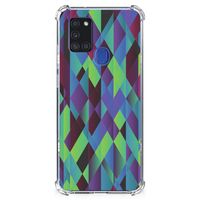 Samsung Galaxy A21s Shockproof Case Abstract Green Blue