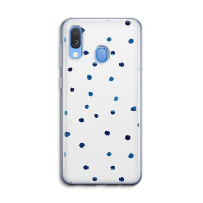 Blauwe stippen: Samsung Galaxy A40 Transparant Hoesje