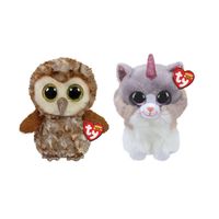 Ty - Knuffel - Beanie Buddy - Percy Owl & Asher Cat - thumbnail