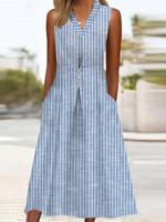 Casual Cotton Loose Dress With No - thumbnail