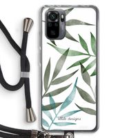 Tropical watercolor leaves: Xiaomi Redmi Note 10 Pro Transparant Hoesje met koord