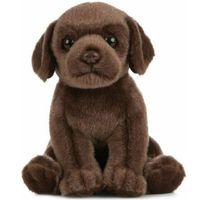 Pluche bruine Labrador hond knuffel 16 cm - Honden huisdieren knuffels - Speelgoed voor kinderen - thumbnail