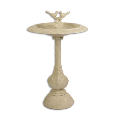 A CAST IRON BIRD BATH ANTIQUE WHITE