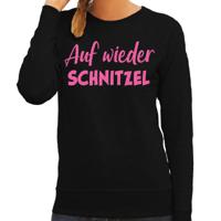 Apres ski sweater dames - Auf wieder Schnitzel - zwart - glitter roze - wintersport - skieen