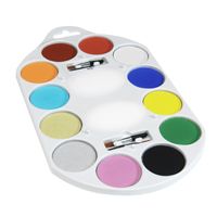 Waterbasis schmink palet 12 kleuren   -