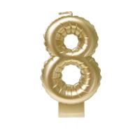 Foil balloon candle gold 8 | 4 stuks