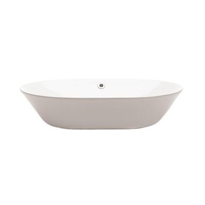 Crosswater Navarre opbouw waskom rond 59x42x14cm met overloop gat porselein wit CT4038SCW