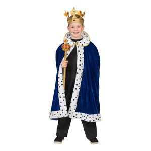 Koning verkleed cape blauw voor jongens