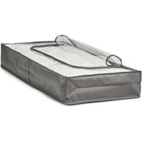 1x Dekbed/kussen opberghoezen grijs met venster 103 x 45 x 15 cm   -