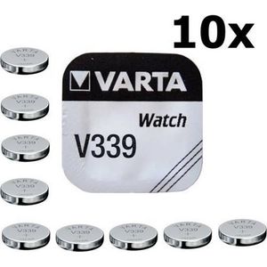 10 Stuks - Varta V339 11mAh 1.55V knoopcel batterij