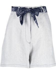 Emporio Armani short en coton à taille haute - Tons neutres