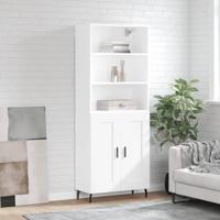 Hoge kast 69,5x34x180 cm bewerkt hout wit