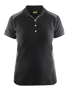 Blåkläder Dames poloshirt piqué 33901050 | Zwart/Grijs | Maat XL - 7330509479667