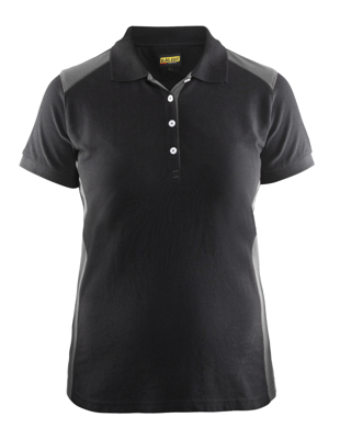 Blåkläder Dames poloshirt piqué 33901050 | Zwart/Grijs | Maat XL - 7330509479667