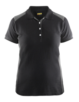 Blåkläder Dames poloshirt piqué 33901050 | Zwart/Grijs | Maat XL - 7330509479667