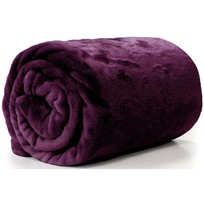 Unique Living Plaid - fleece deken - donker paars - polyester - 130 x 180 cm