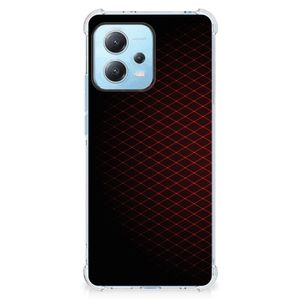 Xiaomi Redmi Note 12 5G Doorzichtige Silicone Hoesje Geruit Rood