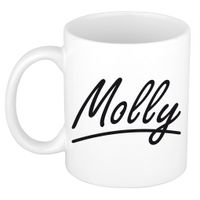 Naam cadeau mok / beker Molly met sierlijke letters 300 ml