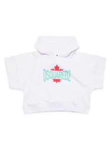 DSQUARED2 KIDS hoodie en coton à logo imprimé - Blanc