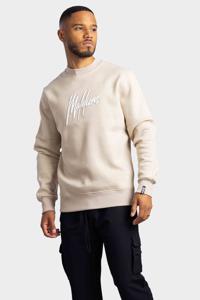 Malelions Duo Essentials Sweater Heren Beige/Wit - Maat XS - Kleur: Beige | Soccerfanshop