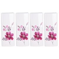 4x Witte radiator waterverdampers/luchtbevochtigers veldbloemen 21 cm - thumbnail