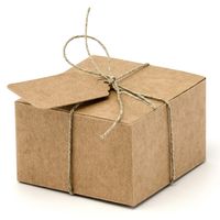 Cadeaudoosje Kraft - Bruiloft bedankje - 10x stuks met etiketten - bruin - 6 x 4 cm